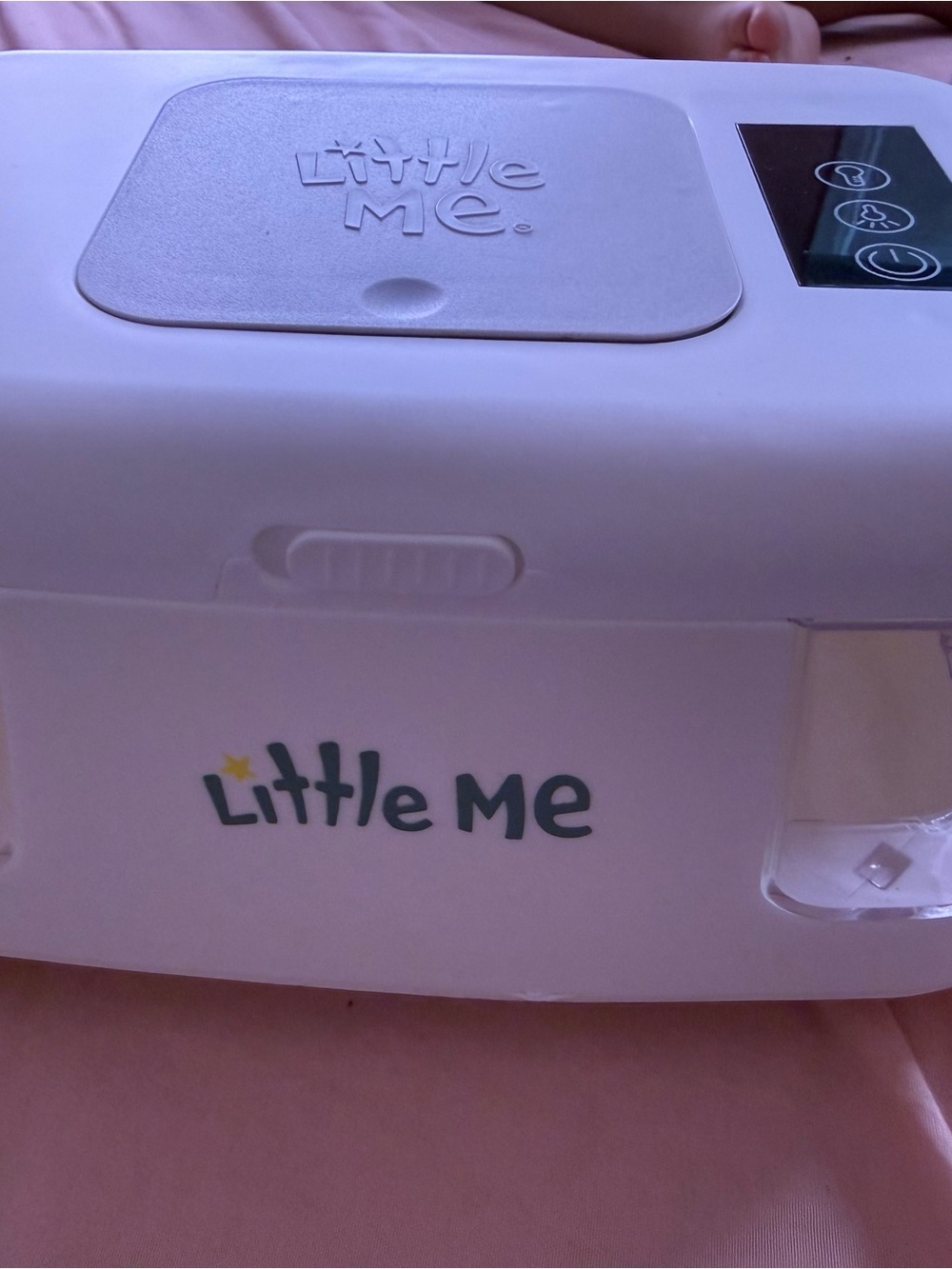 Little Me White Wipe Warmer with Green Logo Accent